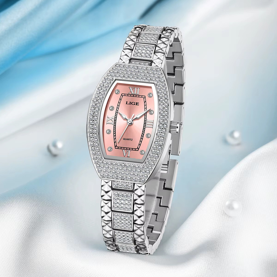 LIGE Armbanduhr, Diamantbesetzt, Edelstahl, Roségold, Damen - Bild 2