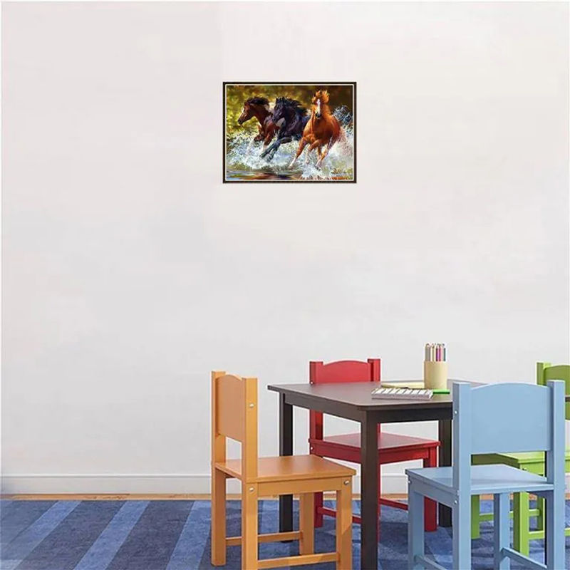 FIYO Diamond Painting 5D Rennpferd als Wanddekoration, Mehrfarbig, B: 30 cm x H: 20 cm - Bild 3