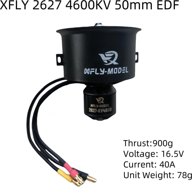 XFly Galaxy X5 2627-KV4600 4S EDF Power System, 50 mm, 12-Blatt-Kanalventilator, bürstenloser Außenläufermotor, Schwarz - Bild 1