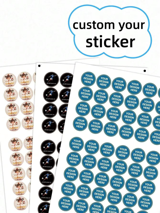 Personalisierte runde Aufkleber aus Papier mit Logo, Text oder Bild, Mehrfarbig, 50 Stück - Bild 6