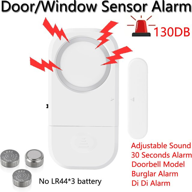Türöffnungssensor mit 130dB Alarm und Zeitverzögerung als Diebstahlschutz und Türklingel in Weiß - Bild 1