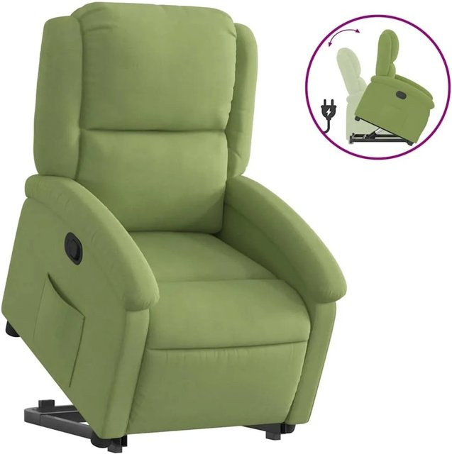 vidaXL Relaxsessel mit Aufstehhilfe in Hellgrün aus Samt mit Armlehnen - Bild 1