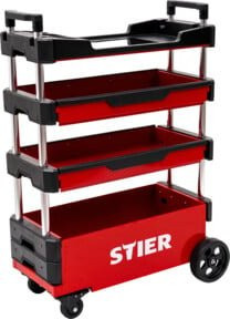 STIER Montagewagen klappbar rot mit 80 kg Tragkraft, B/T/H: 38 x 70 x 53,5/95 cm - Bild 1