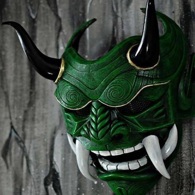 Japanischer Stil Geist Hannya Halloween Maskenball Maske, Halbgesichtsmasken - Bild 1