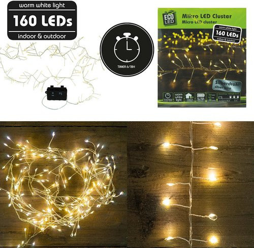 NOOR living LED Lichterkette mit 160 Lichtern in Warmweiß, Farbe: Weiß - Bild 1