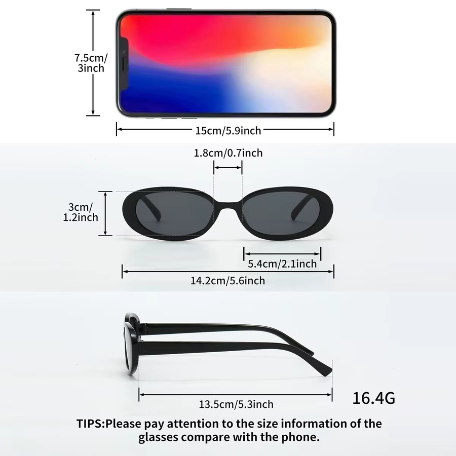 CAIPAI Sonnenbrille, oval, Vollrand, Kunststoff, schwarz, Damen - Bild 6