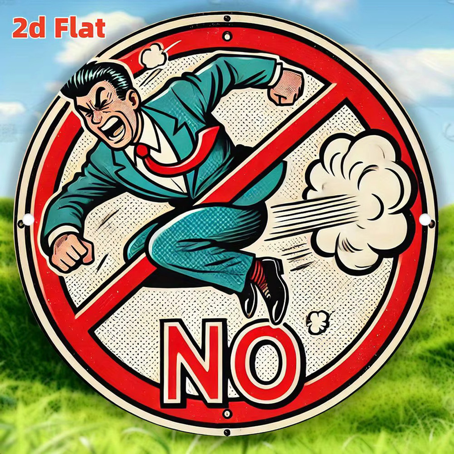 Potdemiel No Farting Schild aus Metall in Multicolor, quadratische Wanddekoration im Retro-Stil, B/B/B: 20,32 x 20,32 x 20,32 cm - Bild 3