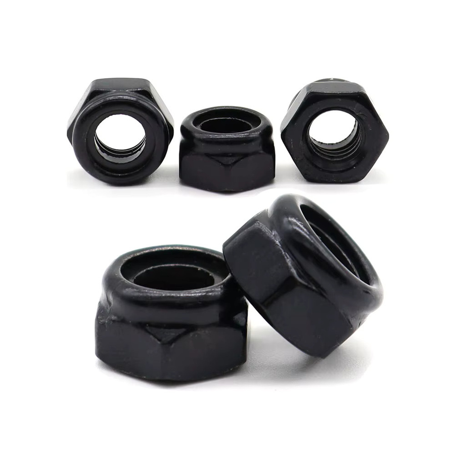 TINGGOO DIN985 Sechskant Selbstsichernde Muttern aus 304 Edelstahl mit Nylon-Einsatz in Schwarz - Bild 4
