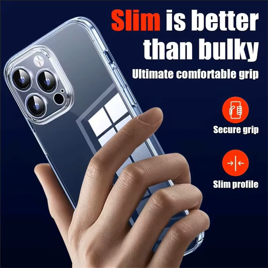 Funda Ultradünne TPU-Schutzhülle für iPhone 16 15 14 13 12 11 Pro Max Plus Mini X XR XS Farbe: Transparent - Bild 5
