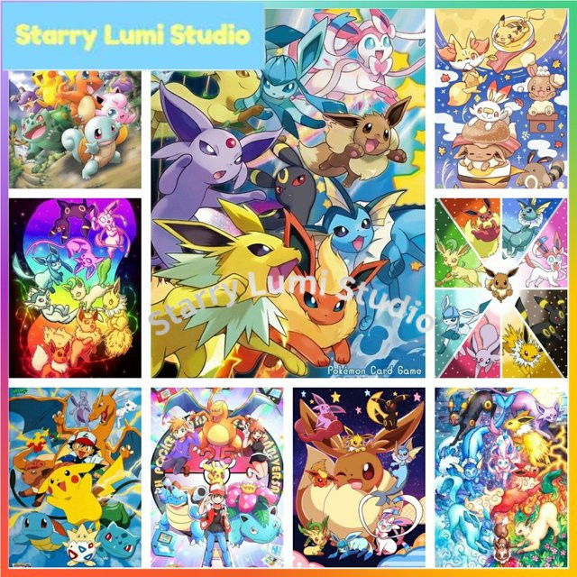 KAYOU Pokémon Diamant-Malerei-Set, Kreuzstich 5D DIY Kunst-Mosaik - Bild 1