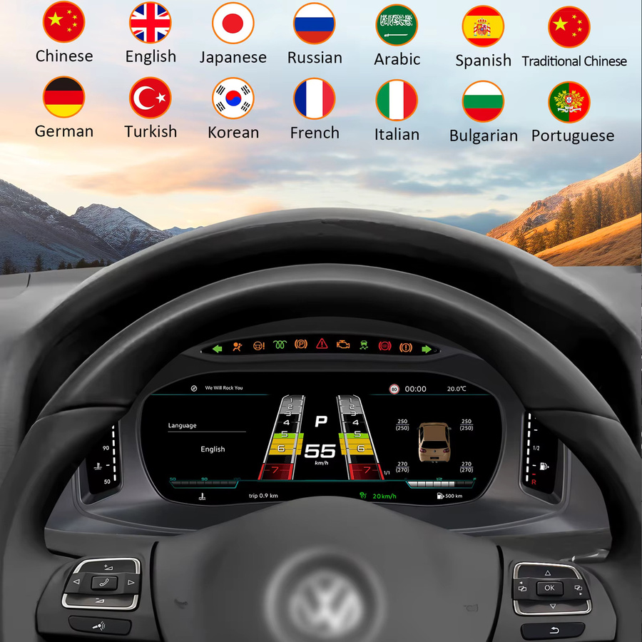 Hizpo Digitales Armaturenbrett für Volkswagen Multivan T5 2008 - 2015 mit HDMI, Carplay und Android Auto in Schwarz - Bild 5