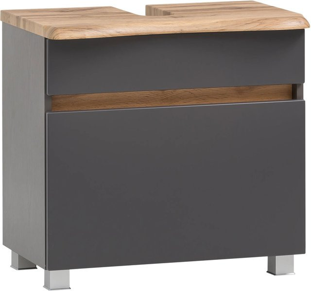 Held Möbel Waschbeckenunterschrank Trient in matt Grau-Wotaneiche, Breite: 60 cm, Höhe: 54 cm, Tiefe: 35 cm - Bild 1