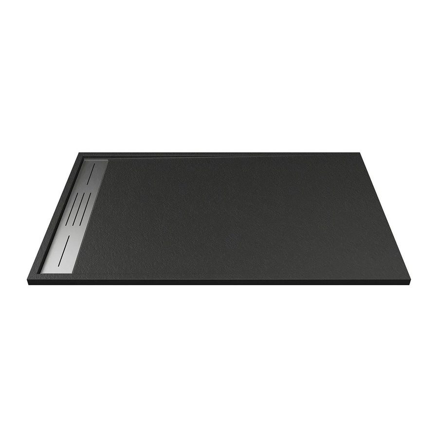 Vente-unique Duschwanne Lyrosa aus Mineralguss, rechteckig, Schwarz, B: 140 cm, T: 90 cm - Bild 2