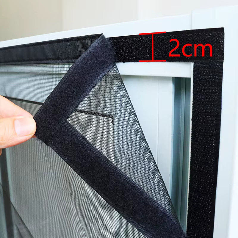 DTGJ Moskitonetz mit Reißverschluss als Fenstergitter aus Fiberglas in Schwarz - Bild 3