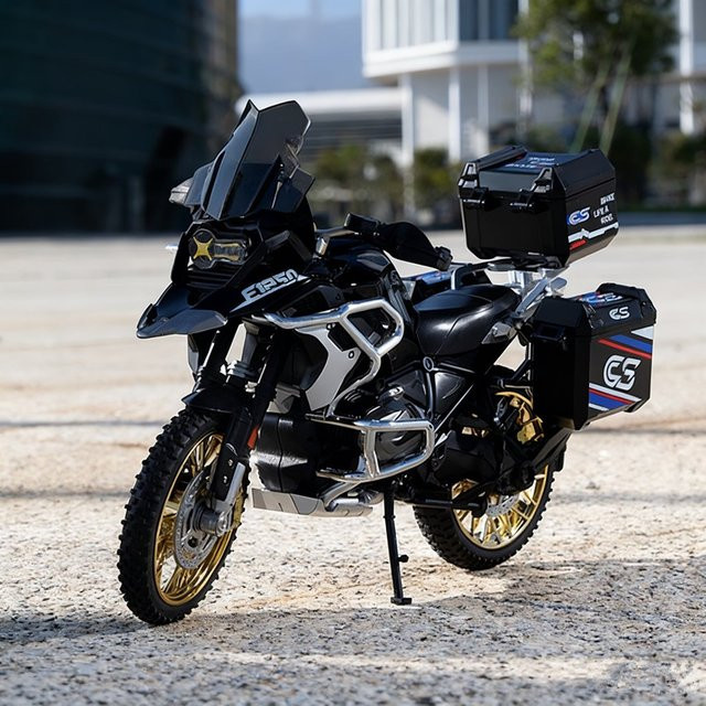 MAKEDA R1250 GS ADV Motorrad Modell, 1:10, Metall, mit Sound und Licht - Bild 1