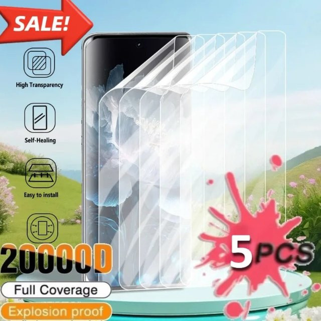 5er Pack Hydrogel Display Schutzfolien für OnePlus 13 12 11 10T 9 8 7 Pro 13R 12R 9R 8T 7T Pro transparent - Bild 1