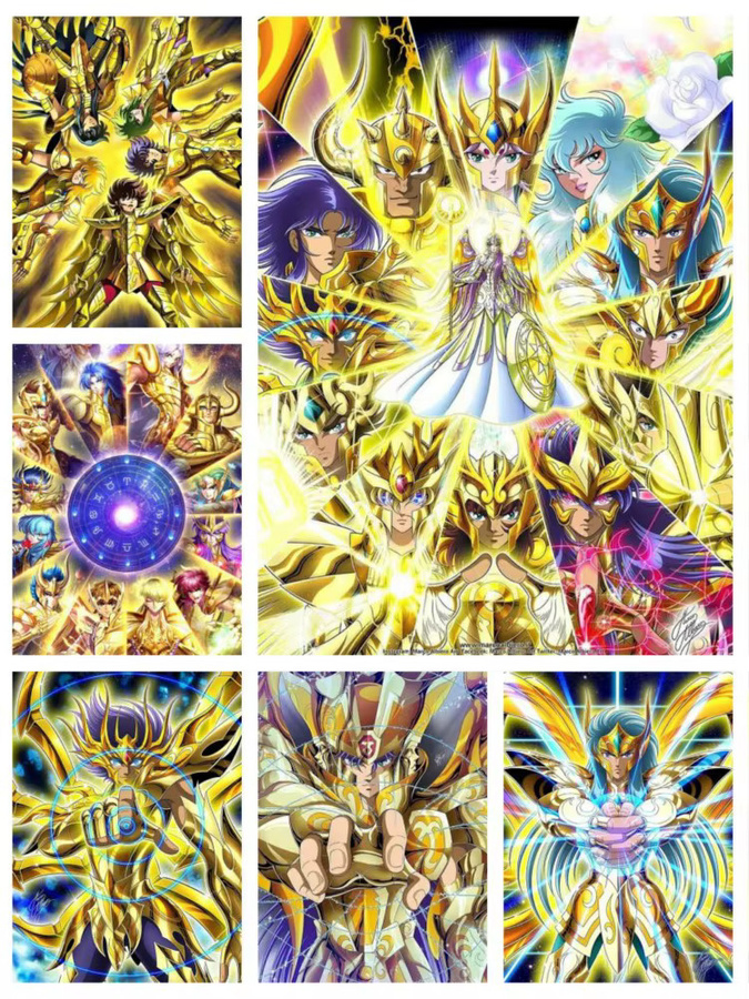 Kayou Saint Seiya Diamantmalerei Kit Gold Japanische Anime 5D DIY Diamantstickerei mit runden Steinen für Handarbeit und Home Decor - Bild 3