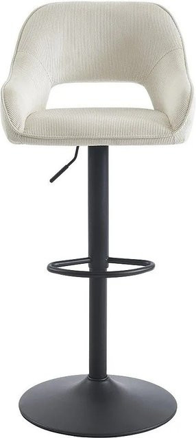Vente-unique Barhocker Zinea in Beige mit Metallgestell, Höhe: 51 cm - Bild 1
