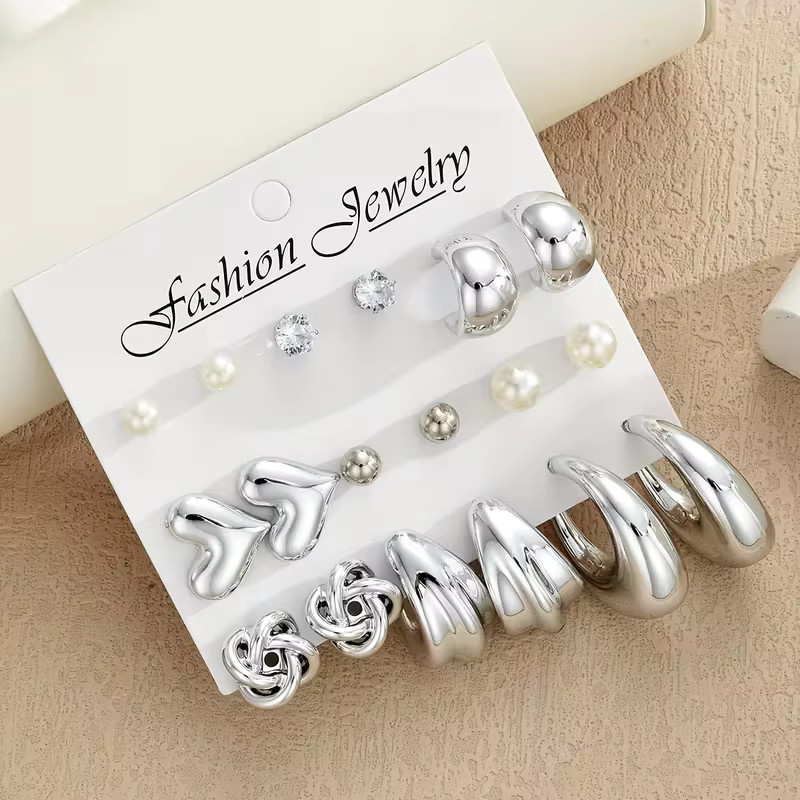 AY Ohrringe-Set, Perle, Zirkonia, Silber, Damen - Bild 2