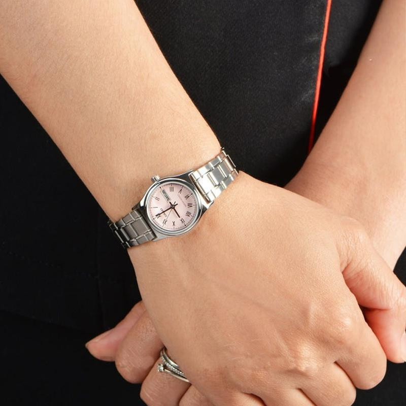 Casio Armbanduhr, Quarz, Edelstahl, pinkes Zifferblatt, Damen - Bild 4