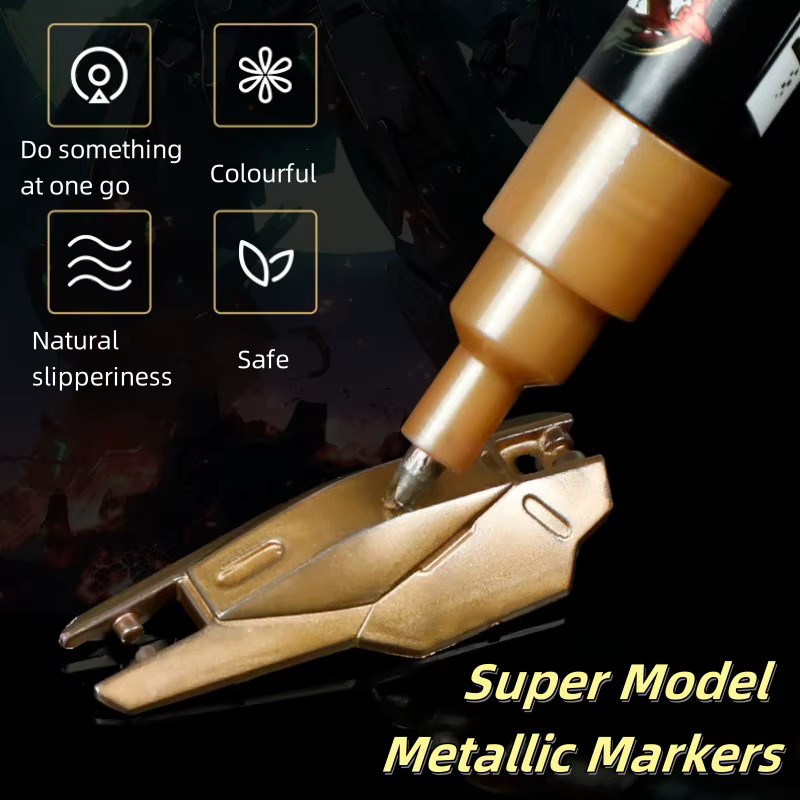 Metallic-Marker Set für Mech-Malerei in Gold und Silber, permanente Farbstifte aus Kunststoff - Bild 3