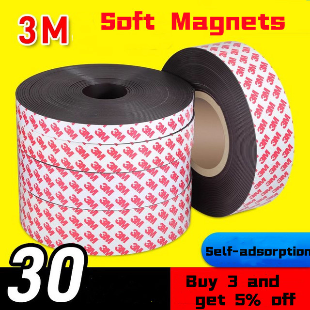 3M Magnetisches Klebeband doppelseitig Rot Weichmagnet-Klebeband für Bildschirmfenster und Vorhänge - Bild 1