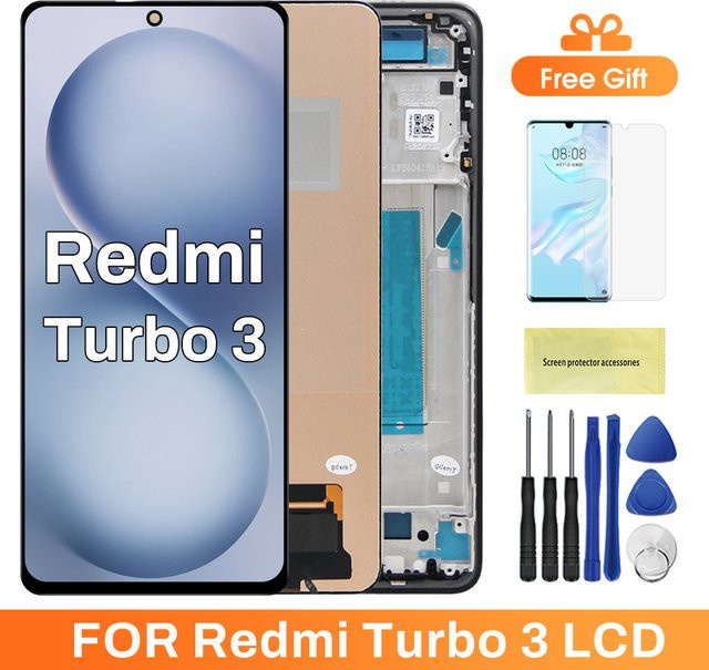 Xiaomi Redmi Turbo 3 LCD Display Touchscreen Digitizer Ersatzteil in Schwarz - Bild 1
