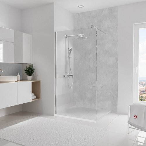 Schulte Duschrückwand DecoDesign in Stein Beton-Grau, B: 125 cm, H: 255 cm - Bild 1