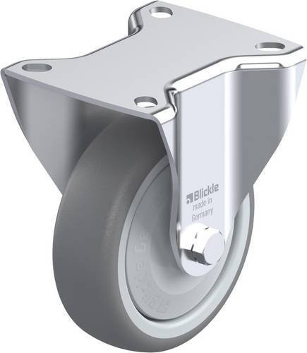 Blickle B-TPA 102KF Bockrolle in Silber und Grau aus Stahl mit 100 mm Rad-Durchmesser und 110 kg Tragfähigkeit - Bild 1