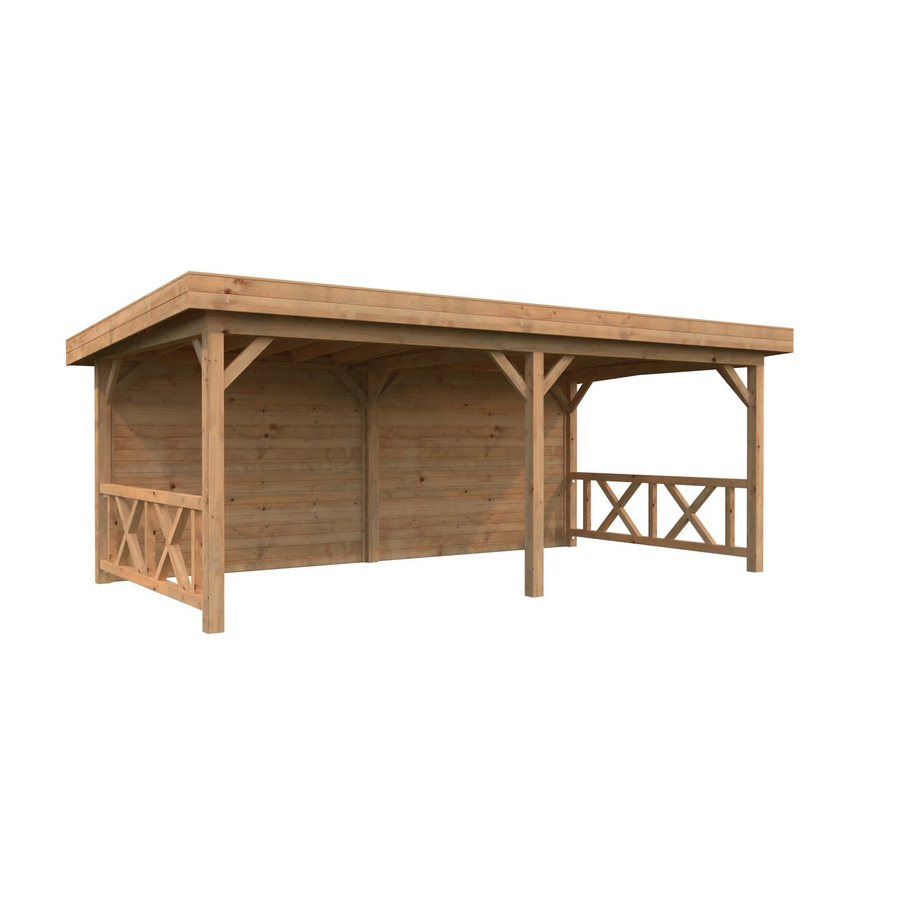 Palmako Pavillon Lenna Set 308 aus Fichtenholz in Braun mit Pultdach, B/H/T: 588 x 245 x 300 cm - Bild 2