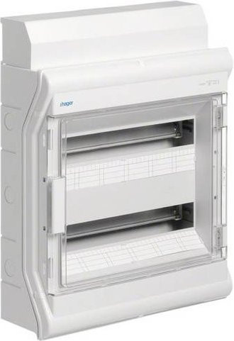 Hager Kleinverteiler VE218DN Aufputz in Weiß mit transparentem Deckel - Bild 1