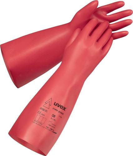 Uvex Power Protect V1000 Elektrikerhandschuhe aus Naturlatex in Rot, Größe 7 - Bild 1