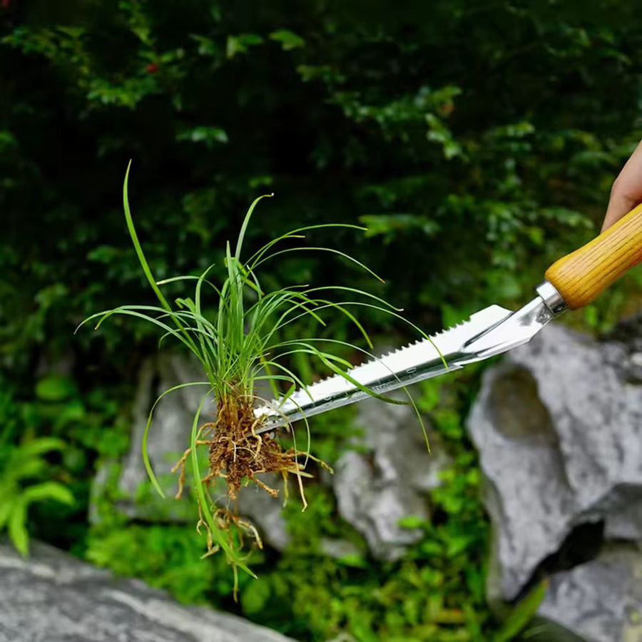 Skeyo Unkrautentfernungswerkzeug aus Edelstahl – Scharfer Stachelrechen für Gartenrillen und hartnäckiges Unkraut - Bild 4
