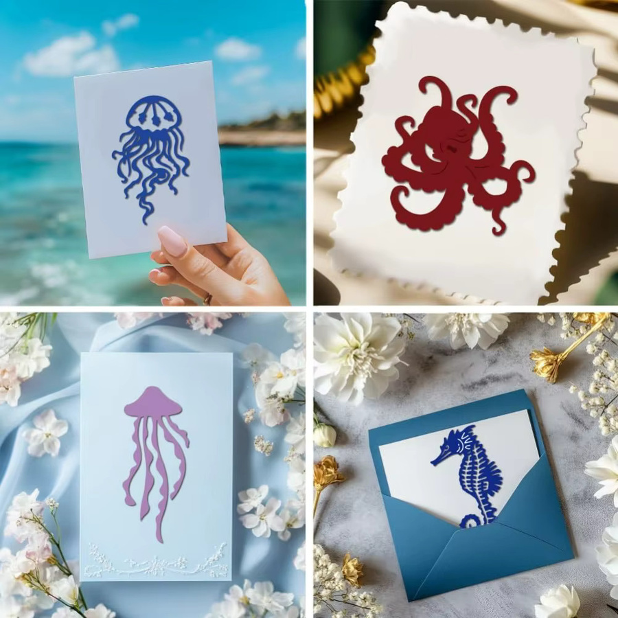 Summer Sea Life Stanzformen aus Kohlenstoffstahl in Silber mit Walen und Schildkröten für Marine Undersea World Bastelarbeiten - Bild 2