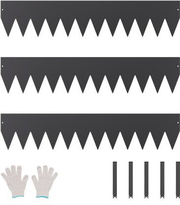 VEVOR Gartenbegrenzung aus Stahl, 3er Pack, Schwarz, Rostbeständig und Biegsam, B/H: 101,6 x 20,32 cm - Bild 1