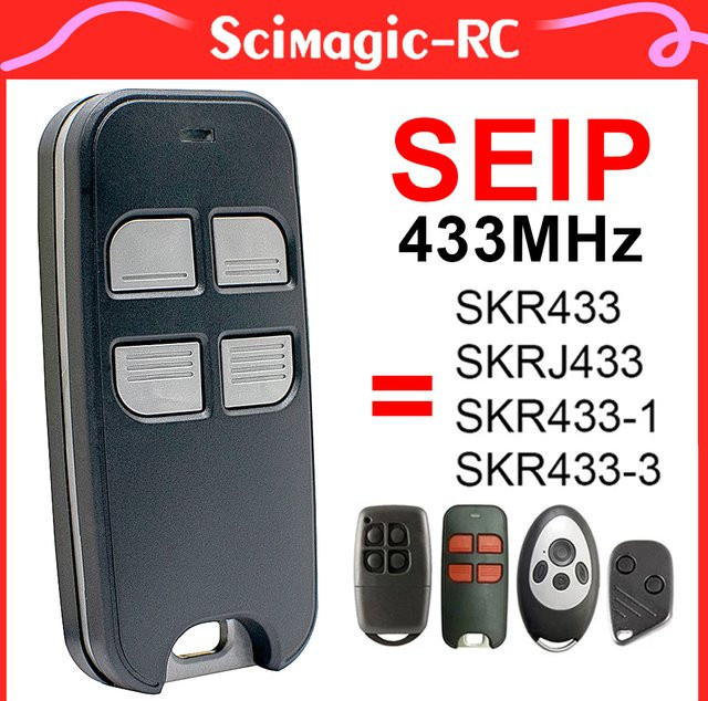SEIP SKR433-3 Garagentor-Fernbedienung 433,92 MHz Rolling-Code-Sender in Schwarz - Bild 1
