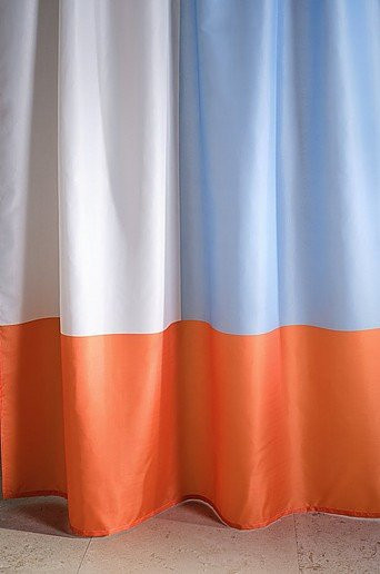 Jotex Duschvorhang HEKTAR wasserdicht aus Polyester in Orange und Weiß, Höhe: 200 cm, Breite: 180 cm - Bild 1