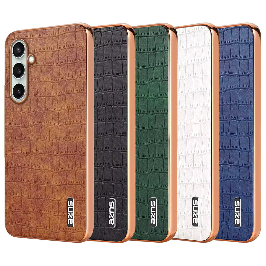 Leder-Handyhülle mit Stoßfänger-Schutz für Samsung Galaxy S26 S25 S24 S23 S22 S21 Ultra Edge Plus FE in Blau und Braun - Bild 2