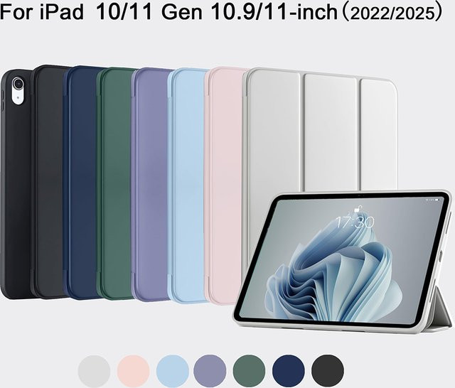 Tzion Magnetische Hülle für iPad 11 Zoll (11. Generation 2025) und iPad 10.9 Zoll (10. Generation 2022), Schlanke dreifach faltbare Standabdeckung, Blau - Bild 1
