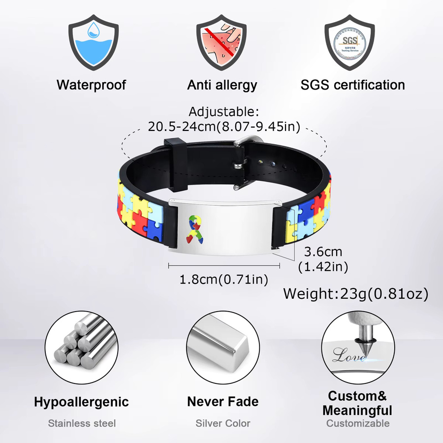 Vnox Armband, Silikon, Unisex - Bild 5
