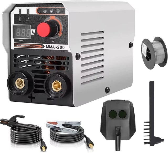 Seeiswork MMA-200 Tragbares Schweißgerät mit DC Inverter IGBT und automatischer Drahtzuführung für Kontaktschweißen und nicht-gasgeschütztes Lichtbogenschweißen - Bild 1