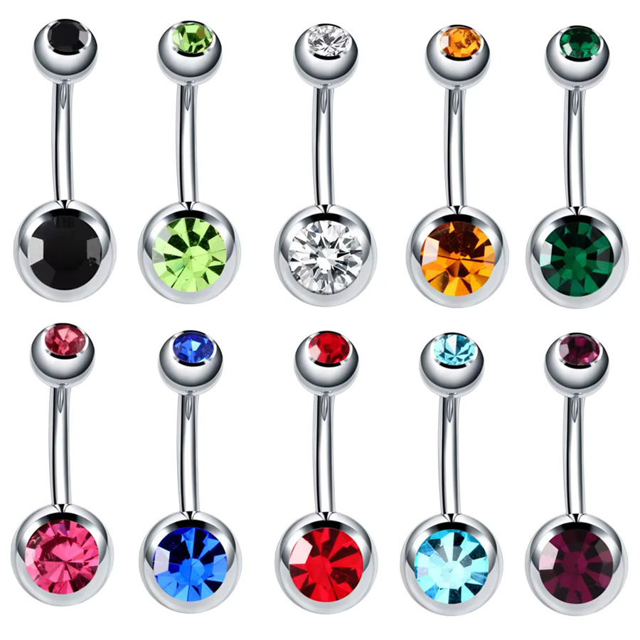 SWANJO Bauchnabel Piercing, Edelstahl, Silber, Unisex - Bild 1
