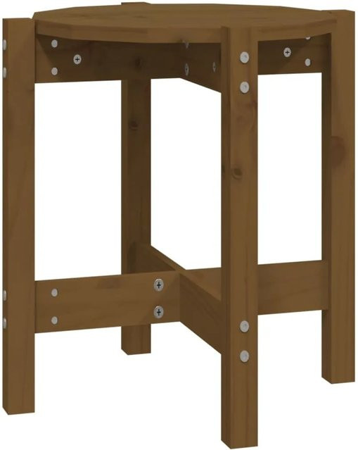 vidaXL Couchtisch aus massivem Kiefernholz in Braun mit rustikaler Optik, Durchmesser: 42,5 cm, Höhe: 45 cm - Bild 1