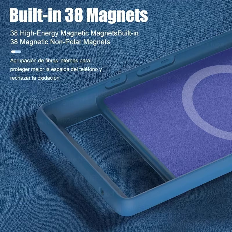 Original Flüssigsilikon Macaron Magnet-Schutzhülle für Google Pixel 10 9 Pro XL 8 7 6A Pro in Blau mit Silky Touch und stoßfestem Design - Bild 1