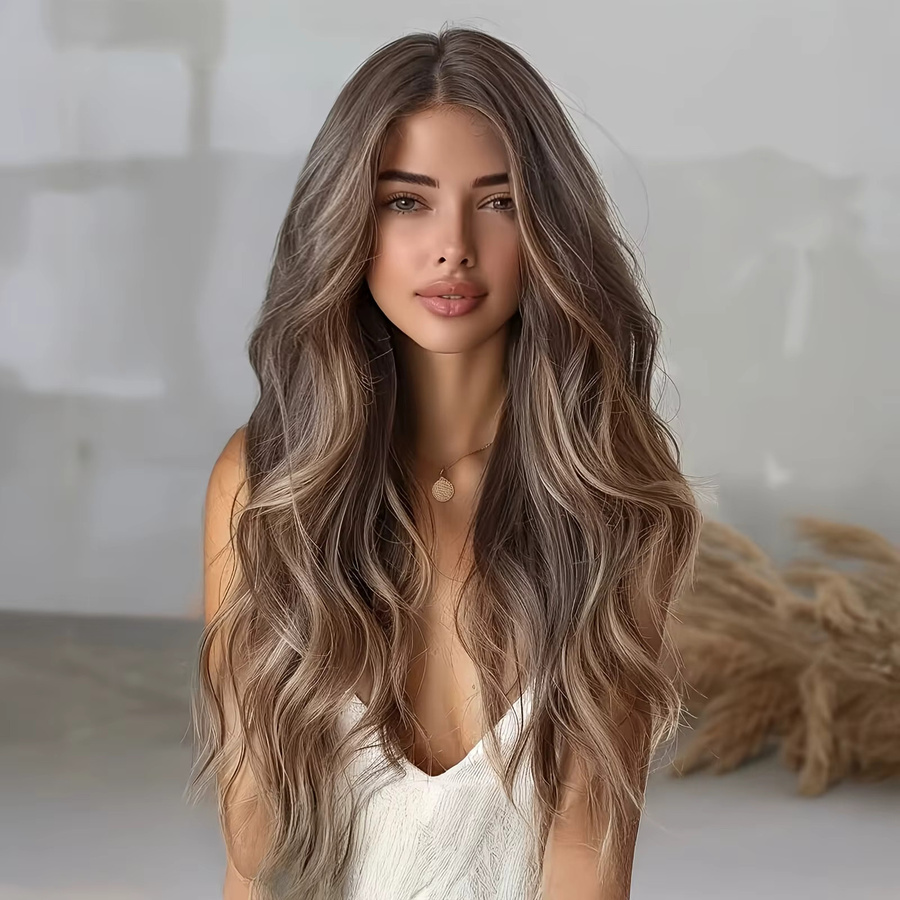 ALAN EATON Perücke, lange gewellte hellblonde Haare, synthetisch, Damen - Bild 2