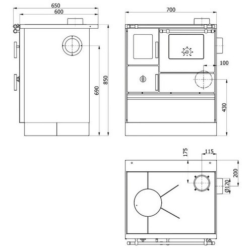 WESTMINSTER Holzherd Style 70 in Weiss mit 7,6 kW Heizleistung B/T/H: 85 x 70 x 60 cm - Bild 2