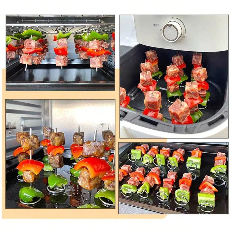 YOCITY Edelstahl Grillspieße für Kebab und BBQ, Silber, Rund - Bild 3