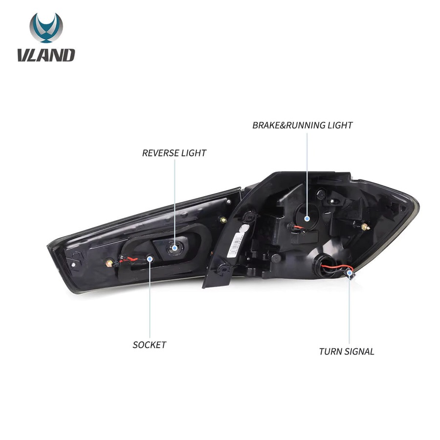 Vland LED-Rücklichter Set für Mitsubishi ASX 2012–2022 mit bernsteinfarbenem Blinker und sequentieller Anzeige, links und rechts Paar, Orange-Rot - Bild 3