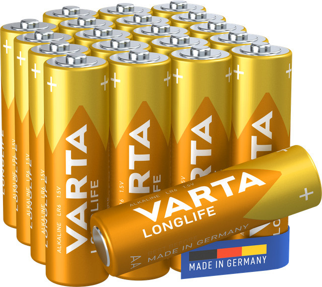 Varta Longlife AA Batterien im 20er Blister, Farbe Gold - Bild 1
