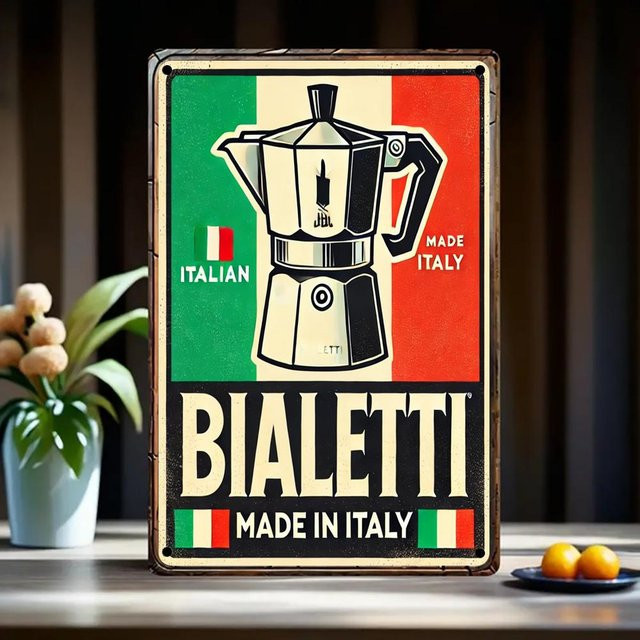 Bialetti Vintage Espresso Metallschild ZX ART Wanddekoration Multicolor B/H: 30 x 20 cm - Bild 1